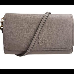 Tory Burch Gray Leather Crossbody Bag